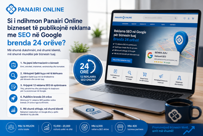 Si i ndihmon platforma Panairi Online  që biznesi të publikojnë reklama me SEO në Google brenda 24 orëve?